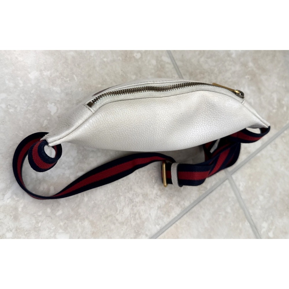 Authentic VTG Gucci Print Belt Bag Belt Logo Ivory Leather Bumbag Luxury - Picture 5 of 12